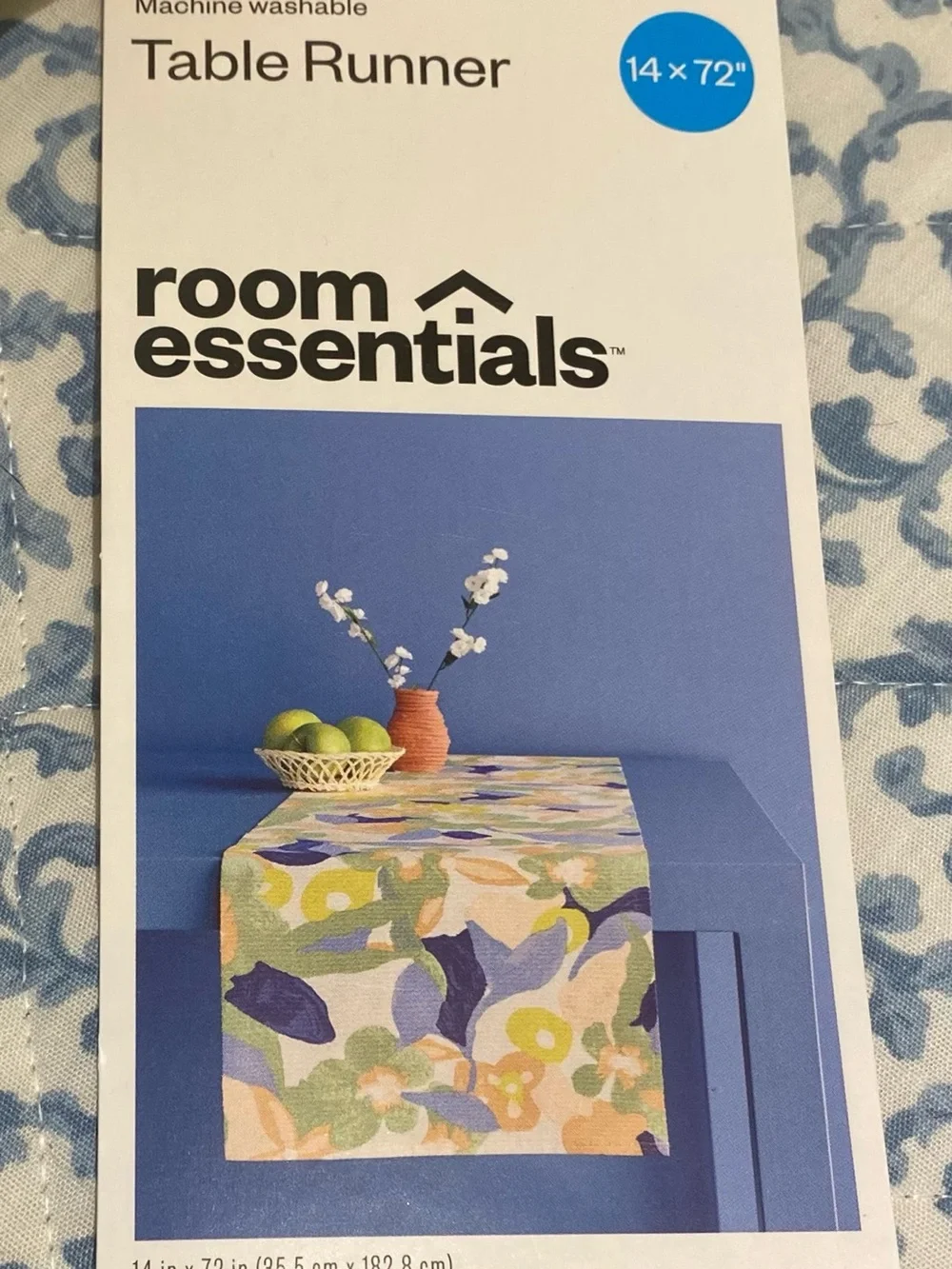 Room Essentials Floral Table Runner in Green, Yellow & Blue